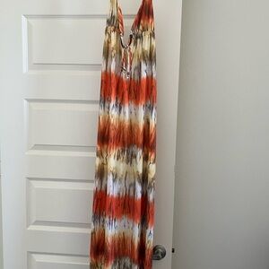 Veronica M Tie-Dye Maxi Dress - Orange, Brown, White